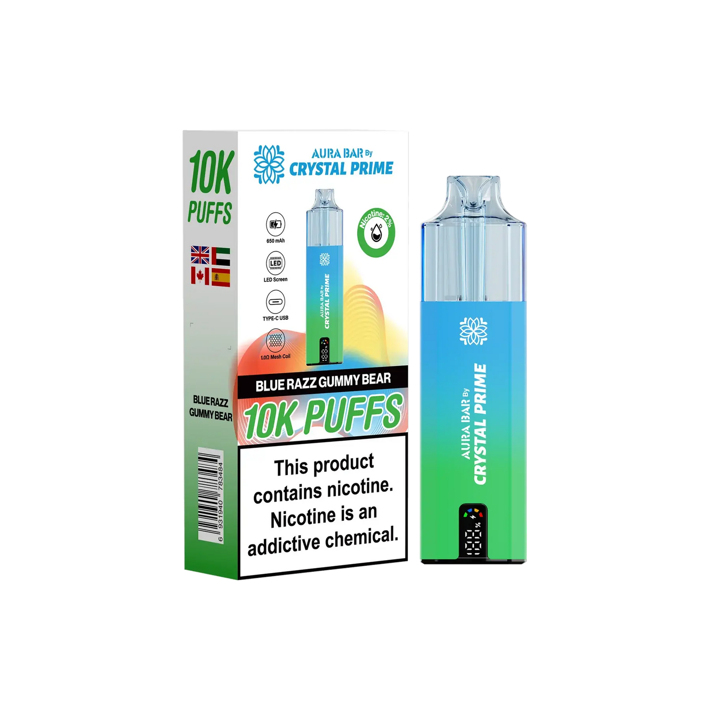 Crystal Prime 10000 Disposable Vape Pack of 5 - Vape wholesale supplies 