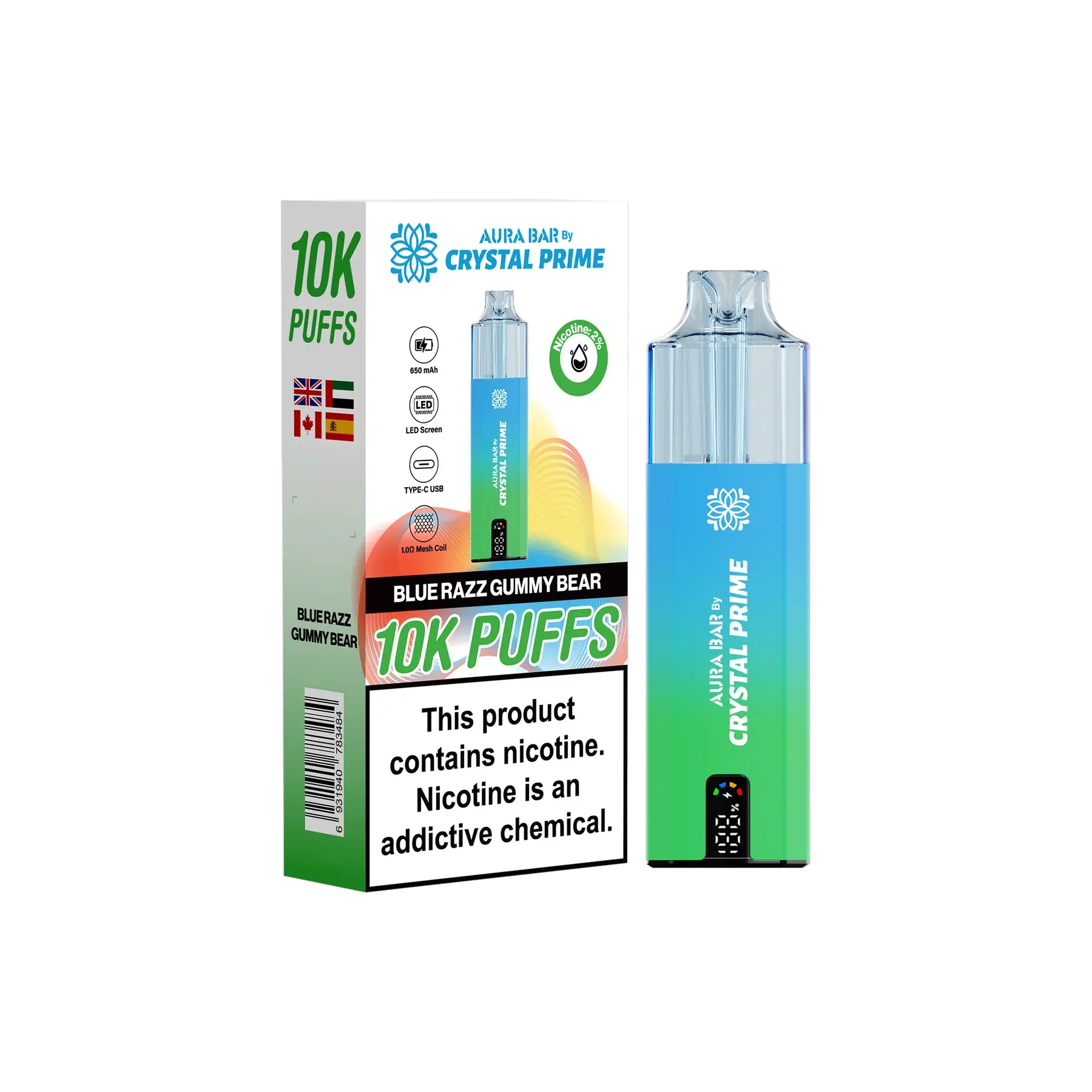 Crystal Prime 10000 Disposable Vape Pack of 5 - Vape wholesale supplies 