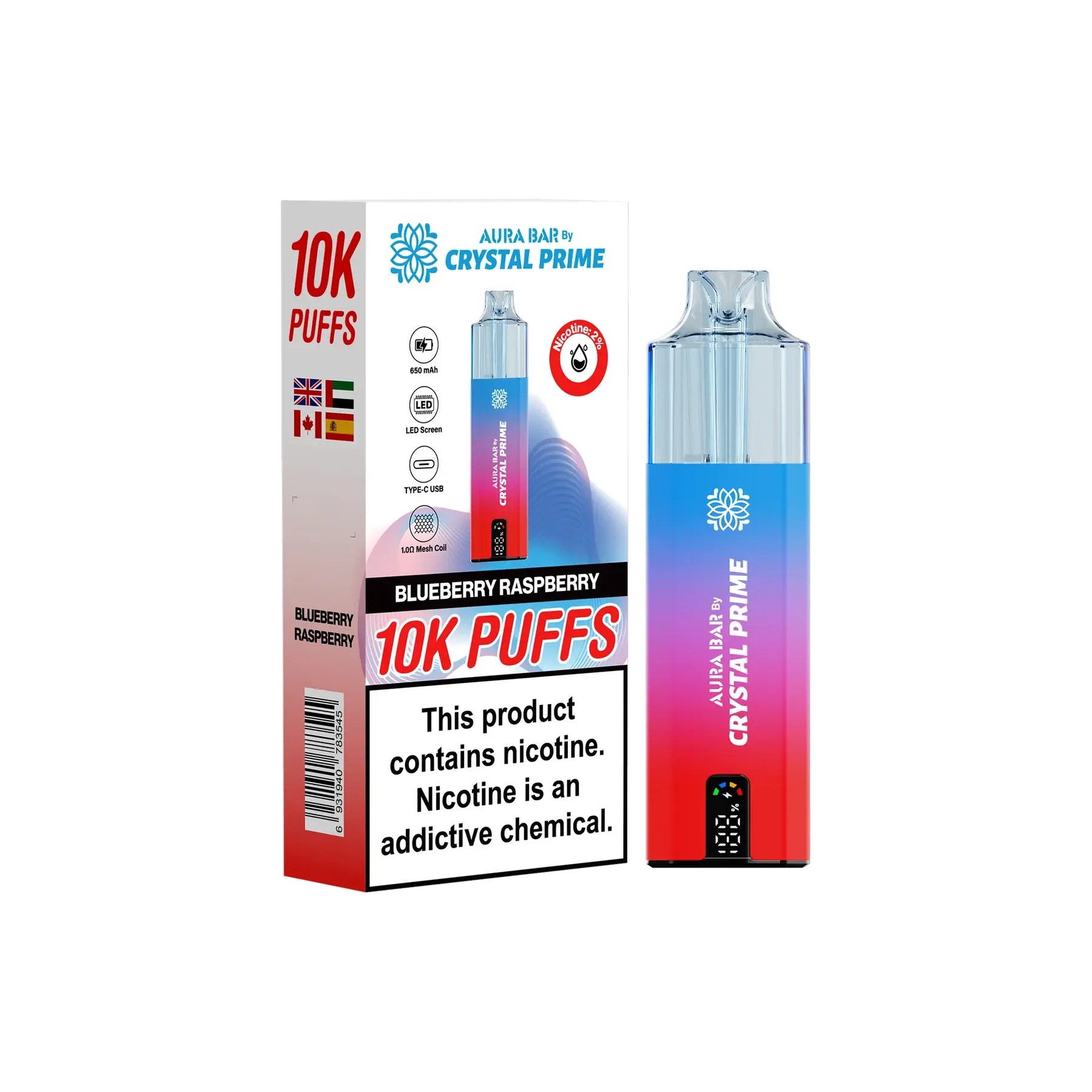Crystal Prime 10000 Disposable Vape Pack of 5 - Vape wholesale supplies 