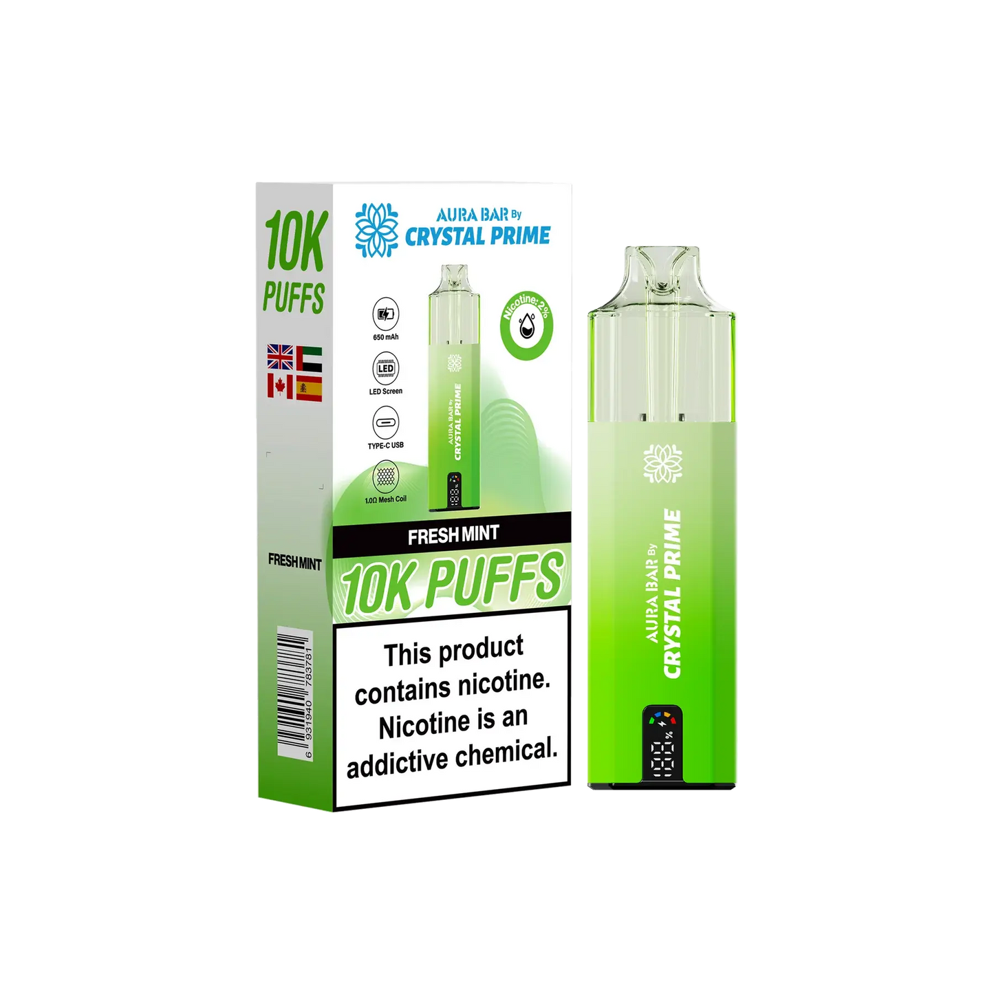 Crystal Prime 10000 Disposable Vape Pack of 5 - Vape wholesale supplies 