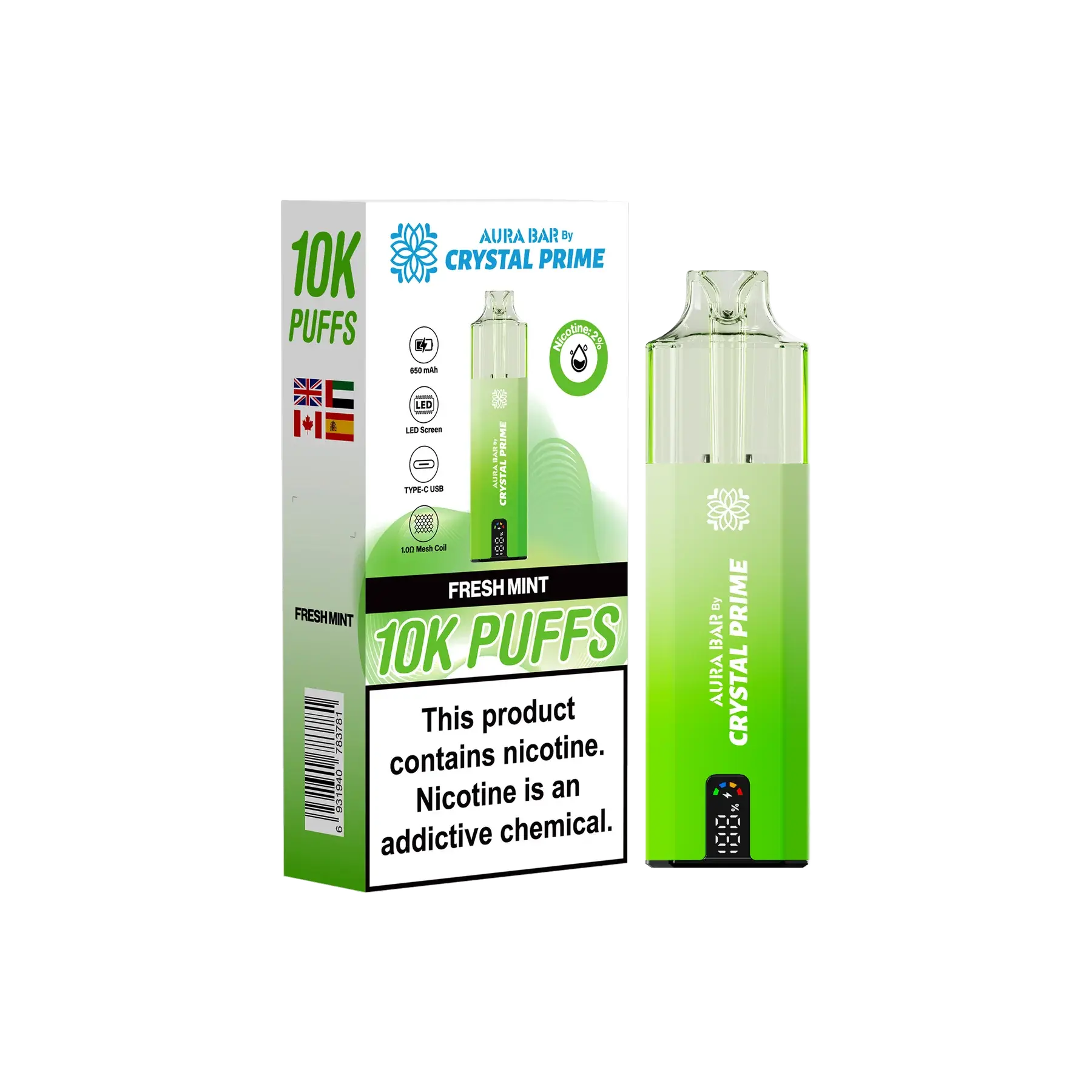 Crystal Prime 10000 Disposable Vape Pack of 5 - Vape wholesale supplies 