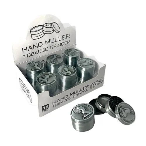 D&K 4 Parts Metal Tobacco Grinder Silver - 13264 - In UK