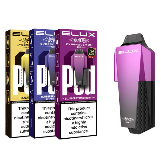 Elux Cyberover 6K Replacement Pods – Pack of 5 , Elux Cyberover 6K Disposable Vape Kit-Box of 10
