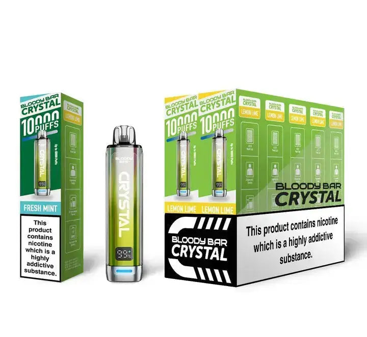Bloody Bar Crystal 10000 Disposable Vape (20MG) – Box of 10 Bloody BarNot Found Vape wholesale supplies