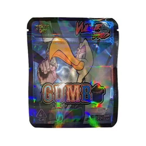Mylar Gumbo Printed Zip Bag 3.5g Large Gumbo Vulture Bros V2 in UK