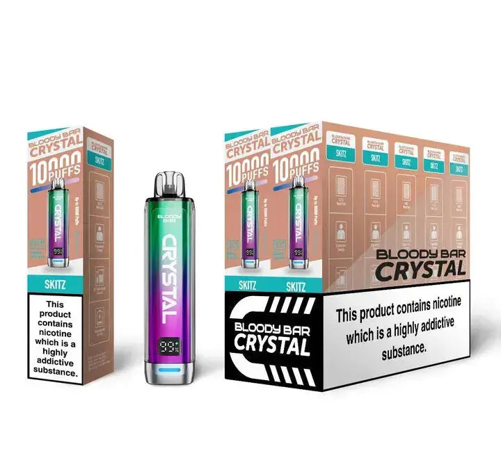 Bloody Bar Crystal 10000 Disposable Vape (20MG) – Box of 10 Bloody BarNot Found Vape wholesale supplies