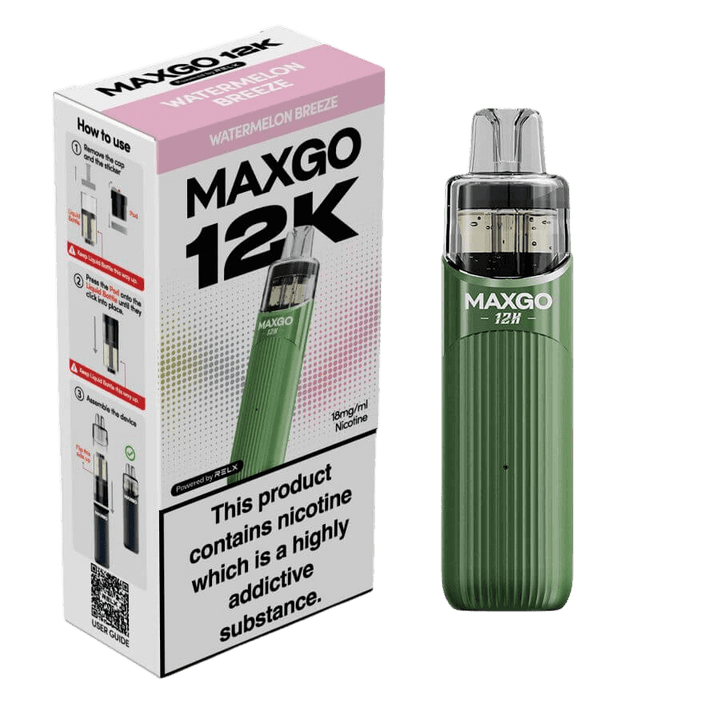 RELX MAXGO 12k Pre-Filled Pod Kit TPD Compliant - Pack Of 3 RELX