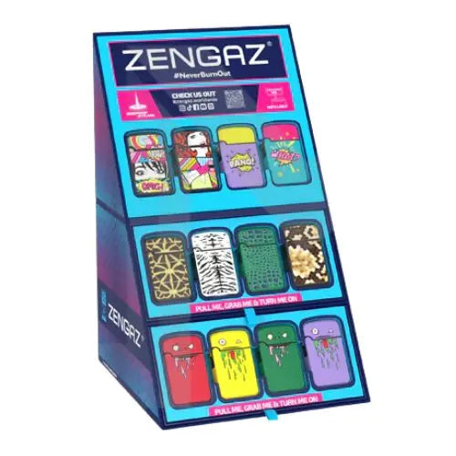 Zengaz Cube ZL-12 Royal Jet (EU-S5) - Jet Flame Lighters Bundle + 48 Lighters with Cube display stand In UK