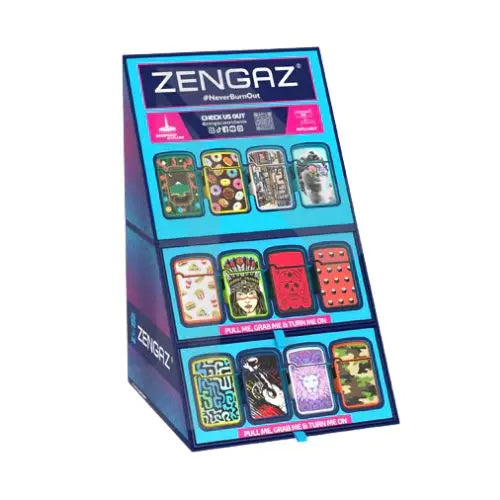 Zengaz Cube ZL-12 Royal Jet (EU-S7) - Jet Flame Lighters Bundle + 48 Lighters with Cube display stand In the UK