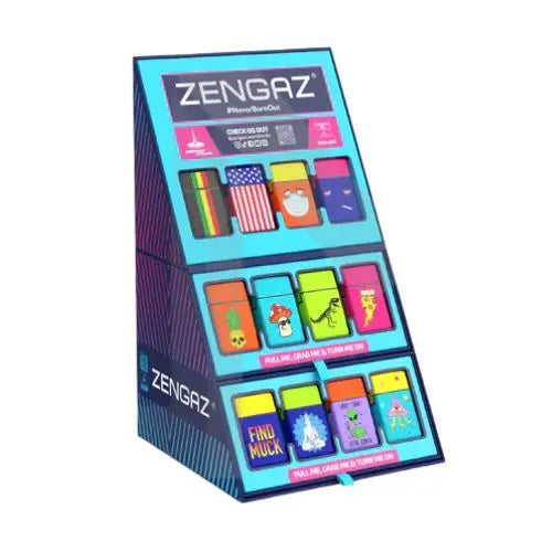 Zengaz Cube ZL-30 Chip Set (EU-S2) - Jet Flame Lighters Bundle + 48 Lighters with Cube display stand In UK