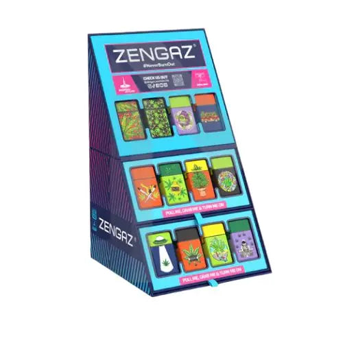 Zengaz Cube ZL-30 Chip Set (UK-S3) - Jet Flame Lighters Bundle + 48 Lighters with Cube display stand In UK