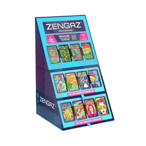 Zengaz Cube ZL-30 Chip Set (UK-S4) - Jet Flame Lighters Bundle + 48 Lighters with Cube display stand In UK