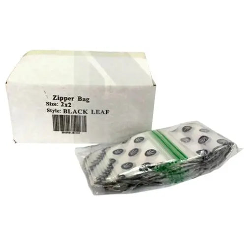 Zipper Branded 2 x 2  Black Leaf Bags In UK