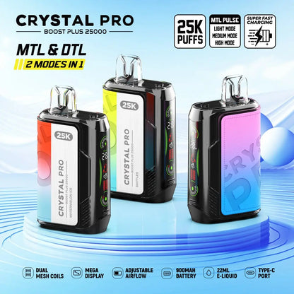 Crystal Pro Boost Plus 25000 - 2-in-1 Vape Device - 0 mg - Box of 5 Vape Wholesale SuppliesNot Found Vape wholesale supplies