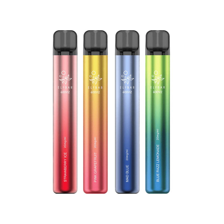 Elf Bar V2 600 Prefilled Vape Puff Pod Box of 10 Vape Wholesale Supplies