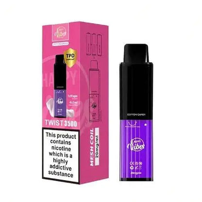 Happy Vibe2400 Disposable Device 20MG - Box of 5 - Vape wholesale supplies 