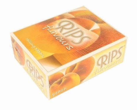 Rips Flavoured Cigarette Paper Rolls - Peach - Pack Of 24 Rolls - Vape wholesale supplies 