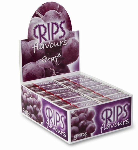 Rips Flavoured Cigarette Paper Rolls - Grape - Pack Of 24 Rolls - Vape wholesale supplies 