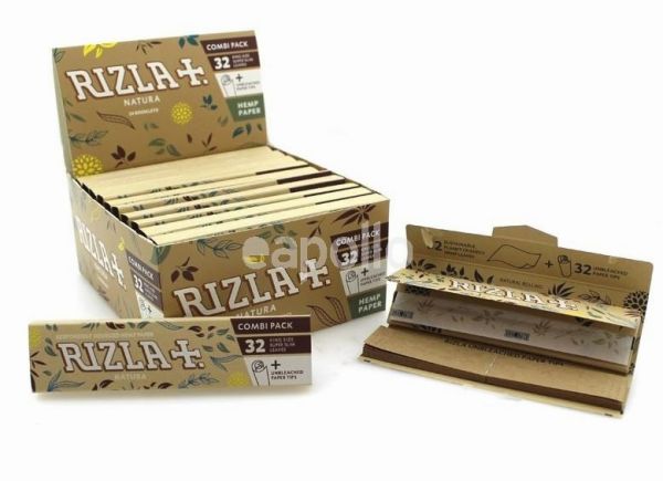 Rizla 32 Combi Pack Natura Cigarette Hemp Paper - Super Slim - Box Of 24 Booklets - Vape wholesale supplies 