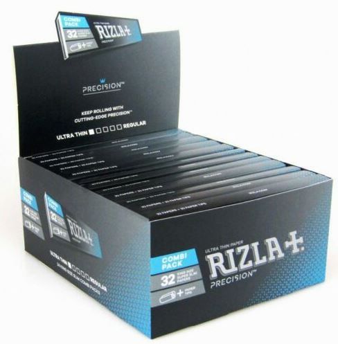Rizla Precision 32 Combi Pack King Size Ultra Thin Cigarette Paper + Tips - Regular - Box of 24 Booklets - Vape wholesale supplies 