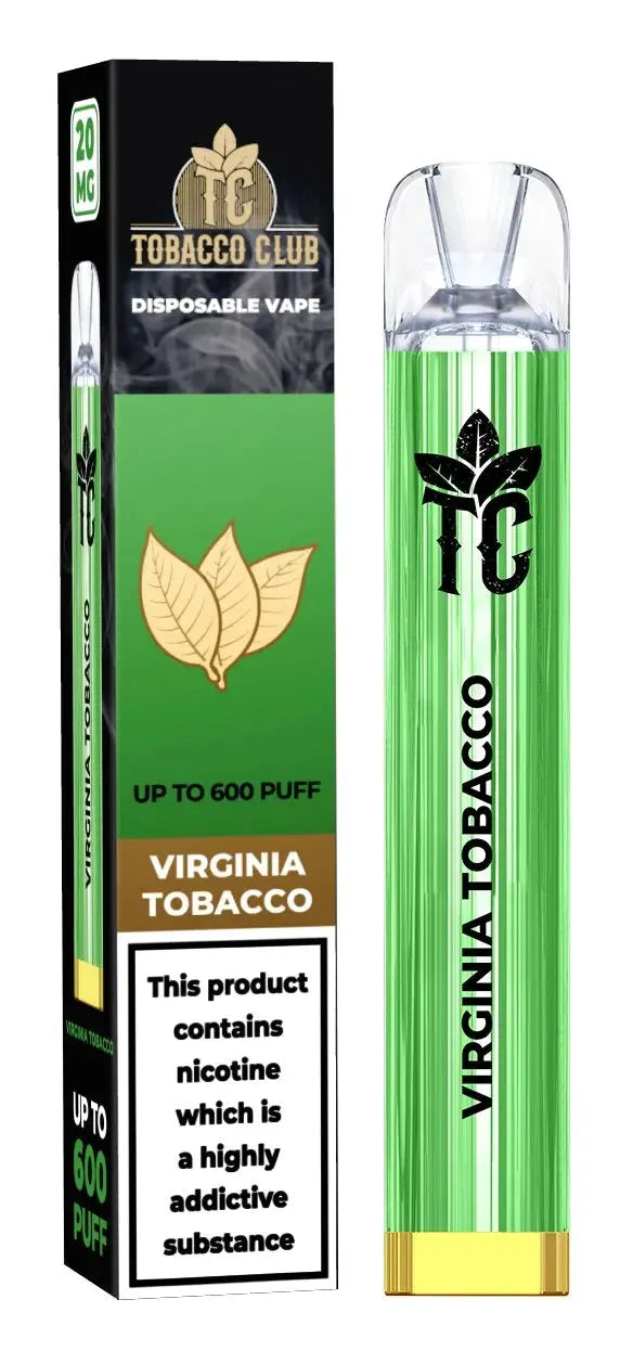 Tobacco Club 600 Disposable Vape Puff Pod Box of 10 - Vape wholesale supplies 