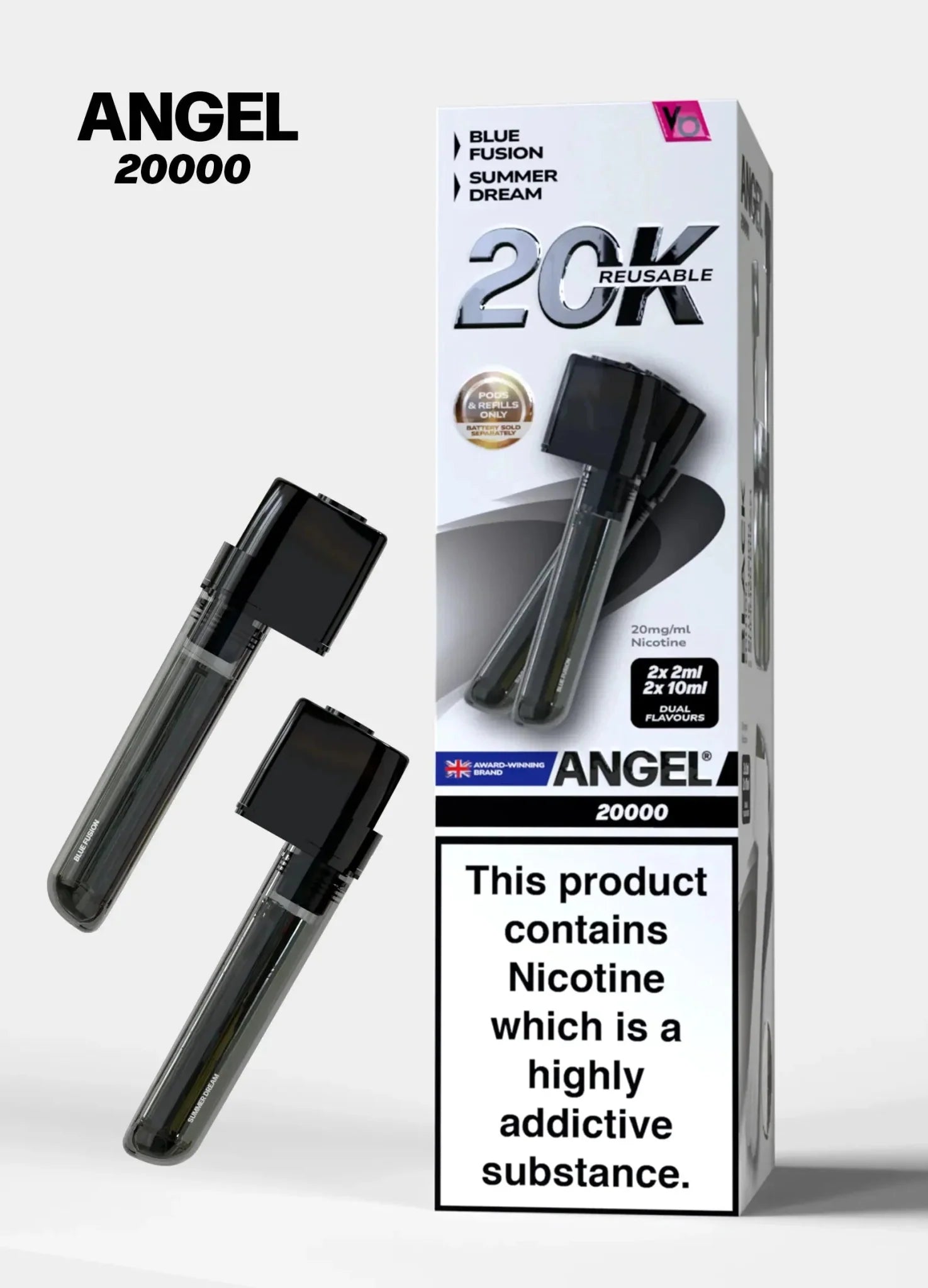 Vapes Bars Angel 20K Prefilled Pods Box of 5 Vapes Bars