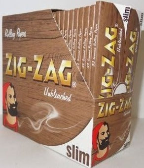 Zig Zag Unbleached Slim Rolling Papers - 50 Booklets - Vape wholesale supplies 
