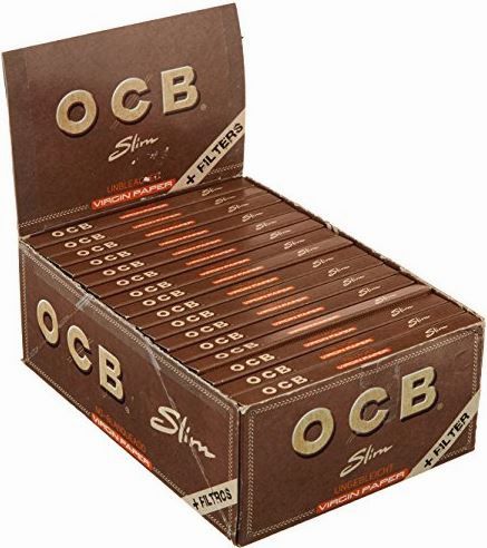 Ocb Unbleached Virgin Paper And Filters - Slim - Pack Of 32 Booklets - Vape wholesale supplies 