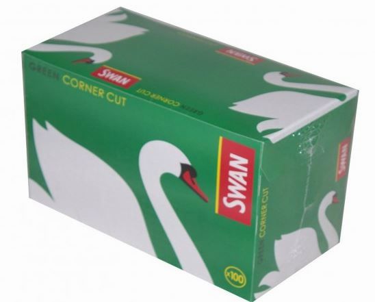 Swan Green Cut Corner Cigarette Rolling Papers - Box Of 100 Booklets - Vape wholesale supplies 